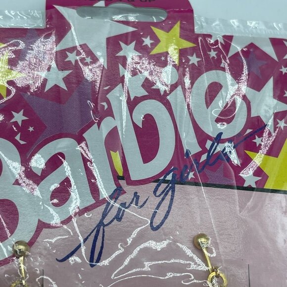 Barbie Clip On Earring Gold Stars Plastic Lightweight - Picture 3 of 7